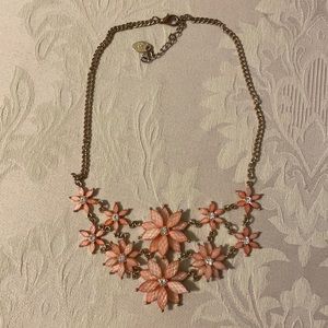 etc! pink & gold flower necklace